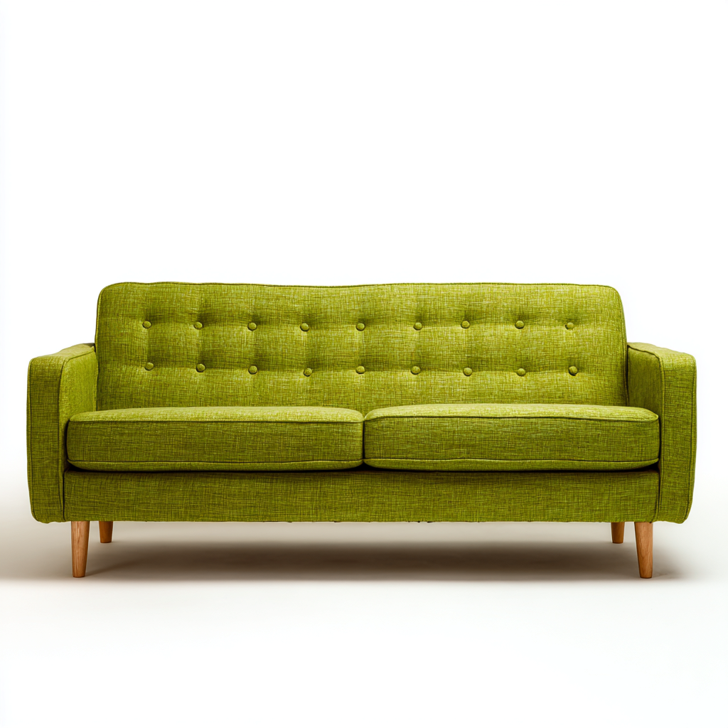 Divano lineare in tessuto 190x82 cm - verde - per soggiorno - stile moderno-Denmynest
