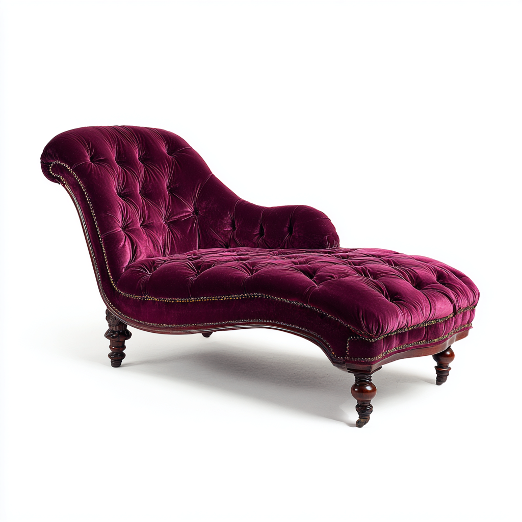 Chaise longue in velluto 172x74x86 cm - viola - per soggiorno - stile classico-Denmynest