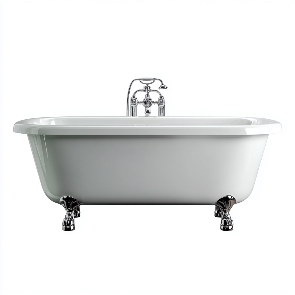 Vasca da bagno freestanding in acrilico 170x75x65 cm - bianco - stile classico per bagno-Denmynest