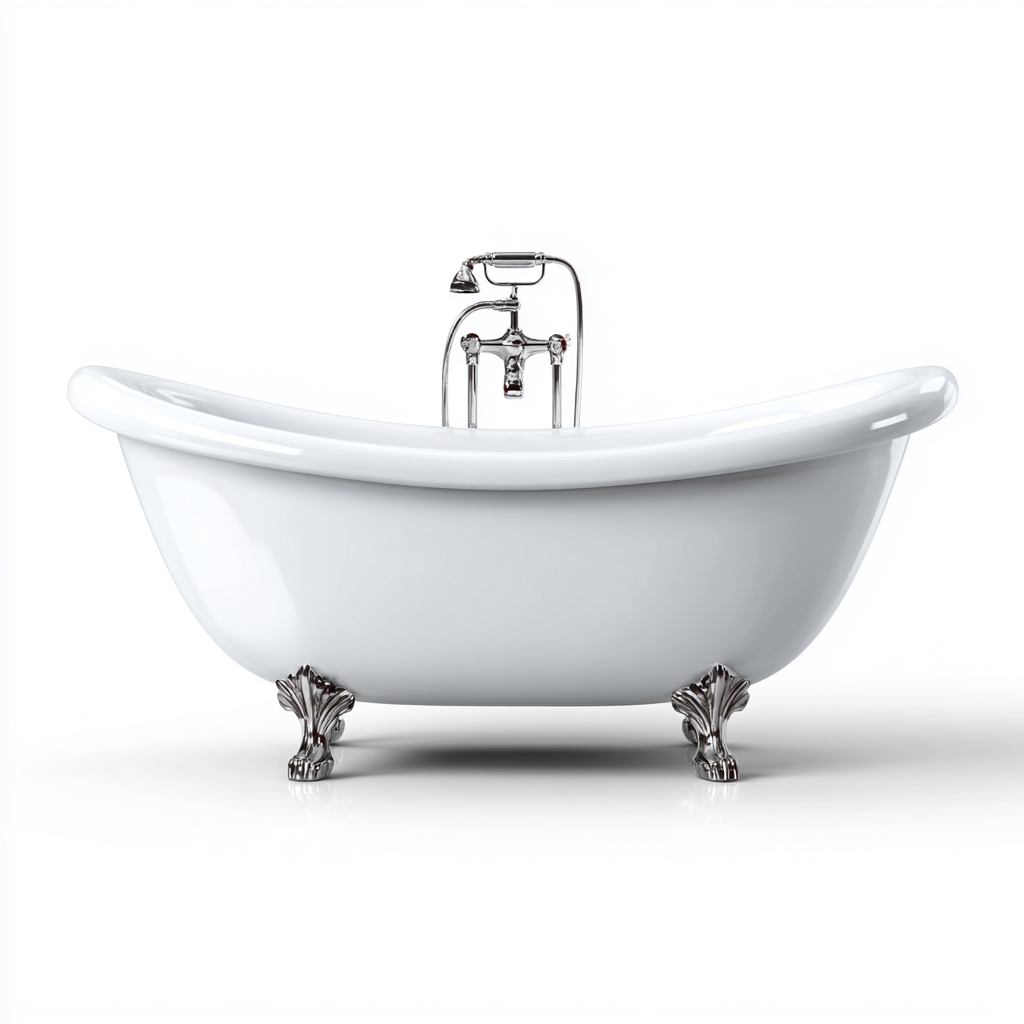 Vasca da bagno freestanding in acrilico 170x75x65 cm - bianco - stile classico per bagno-Denmynest