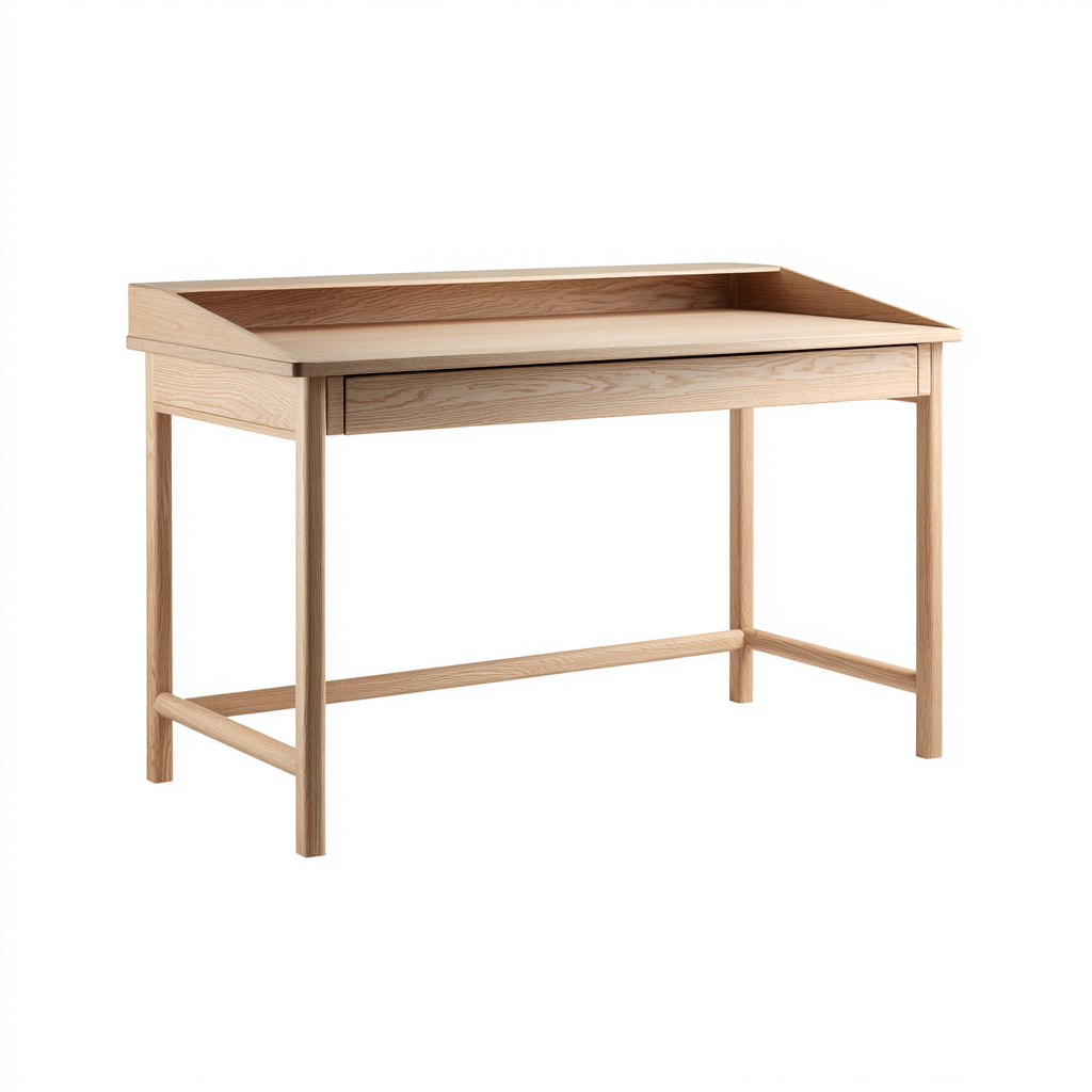 Scrivania in legno con cassetto 110x55x90 cm - marrone chiaro - design minimal per ufficio e studio-Denmynest