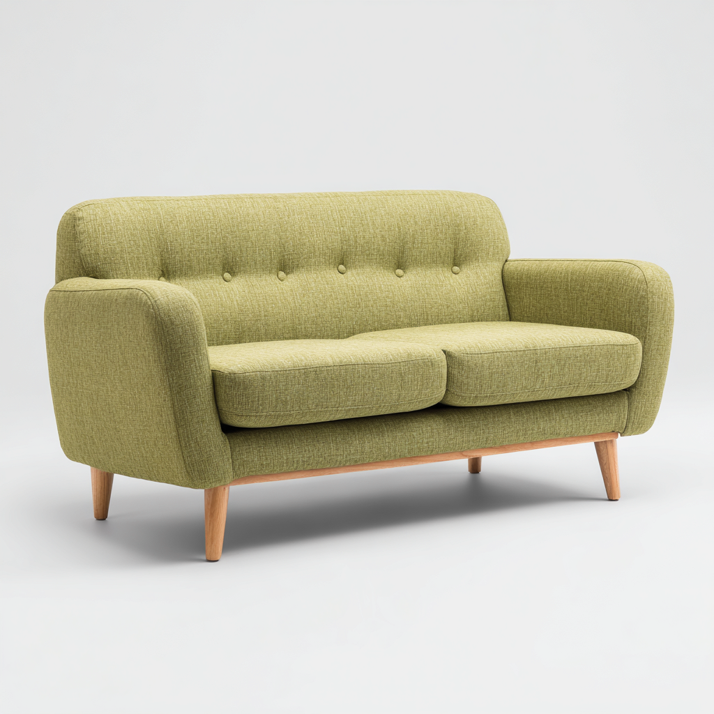 Divano lineare in tessuto 165x80 cm - verde chiaro - per soggiorno - stile moderno-Denmynest