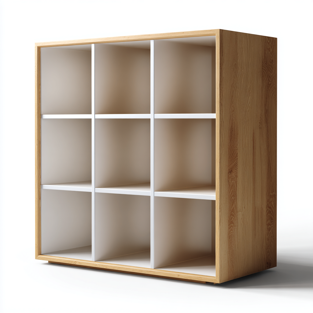 Librerie in legno 90x30x90 cm - marrone - bianco - design moderno per soggiorno-Denmynest