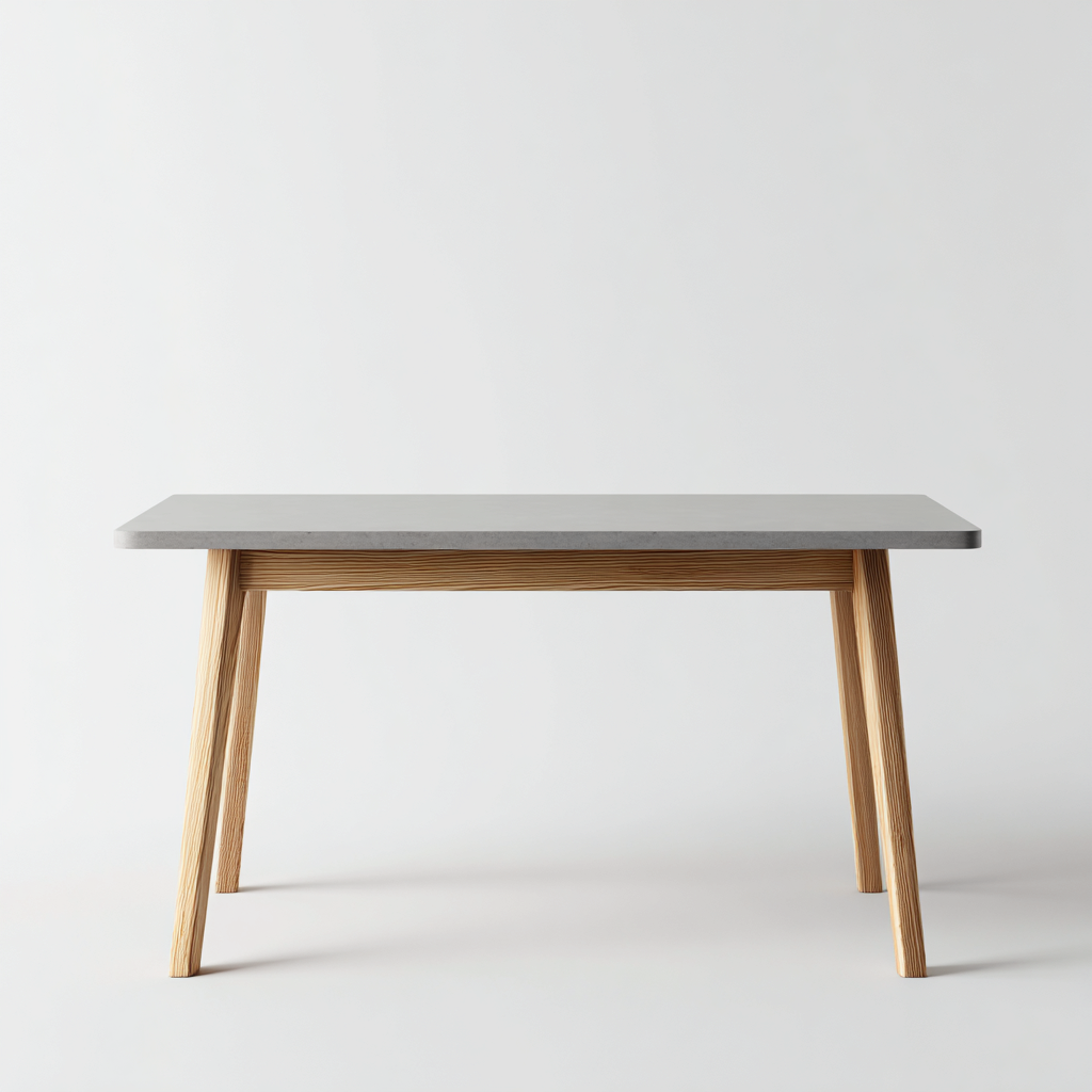 Scrivania con piano grigio e struttura in legno 140x70x75 cm - grigio - marrone - design moderno per ufficio e studio-Denmynest