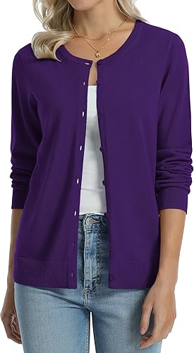 men's 100% Cotton Lightweight Cardigans Long Sleeve Knitted Button Down Sweater