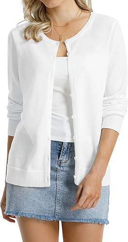 Lightweight Cardigans Long Sleeve Knitted Button Down Sweater