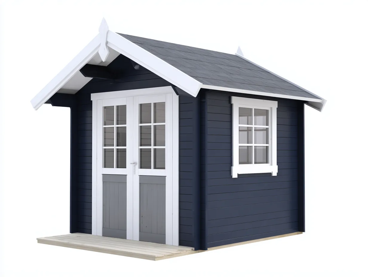 Casetas de jardín de madera 260x220x240 cm - azul y blanco - diseño moderno para exterior-Roommyhaus