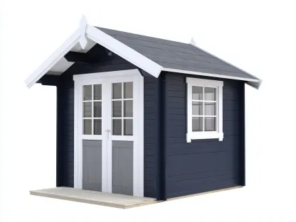 Casetas de jardín de madera 260x220x240 cm - azul y blanco - diseño moderno para exterior-Roommyhaus