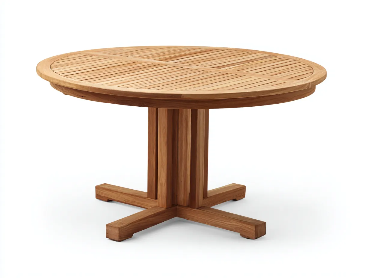 Mesas de jardín de madera 110x110x75 cm - marrón - diseño moderno para exterior-Roommyhaus