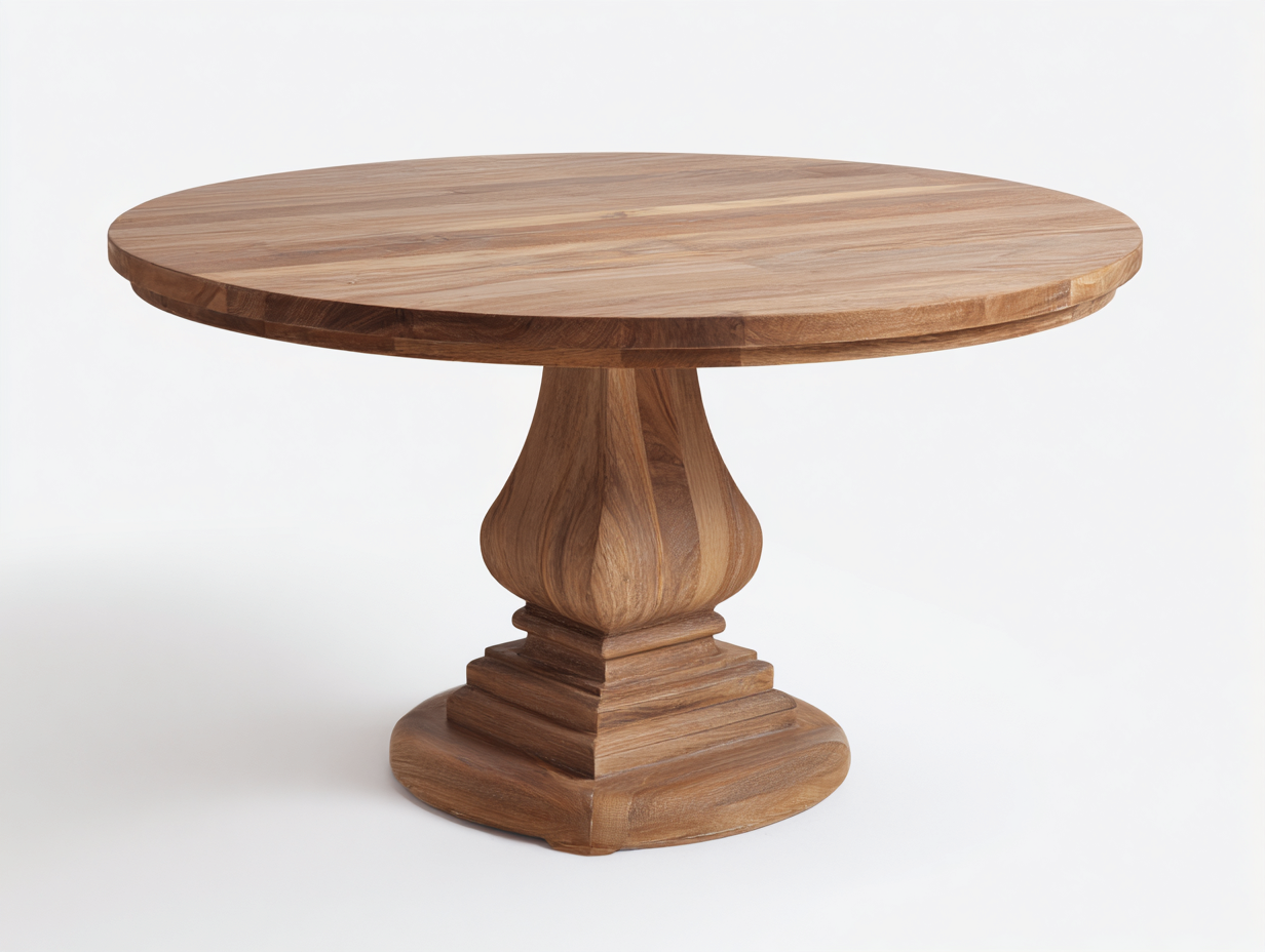 Mesas de jardín redondas de madera 120x120x75 cm - marrón - diseño clásico-Roommyhaus