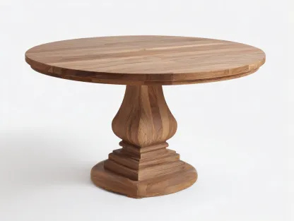 Mesas de jardín redondas de madera 120x120x75 cm - marrón - diseño clásico-Roommyhaus