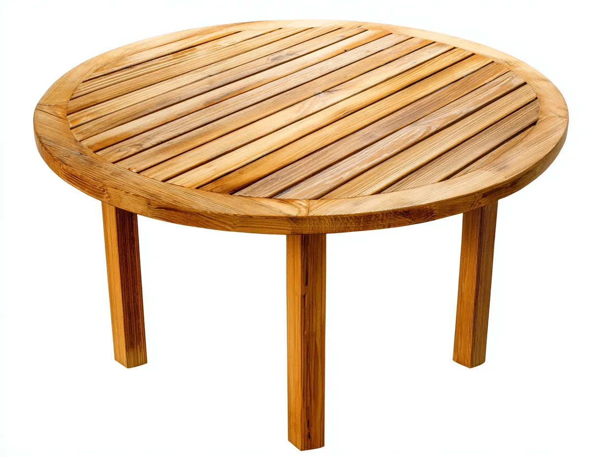 Mesas de jardín madera 120x120x75 cm - natural - estilo clásico-Roommyhaus