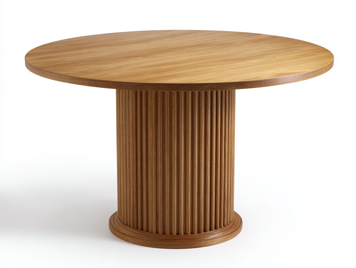 Mesas de jardín madera redonda 120x120x75 cm marrón diseño moderno mesa exterior-Roommyhaus