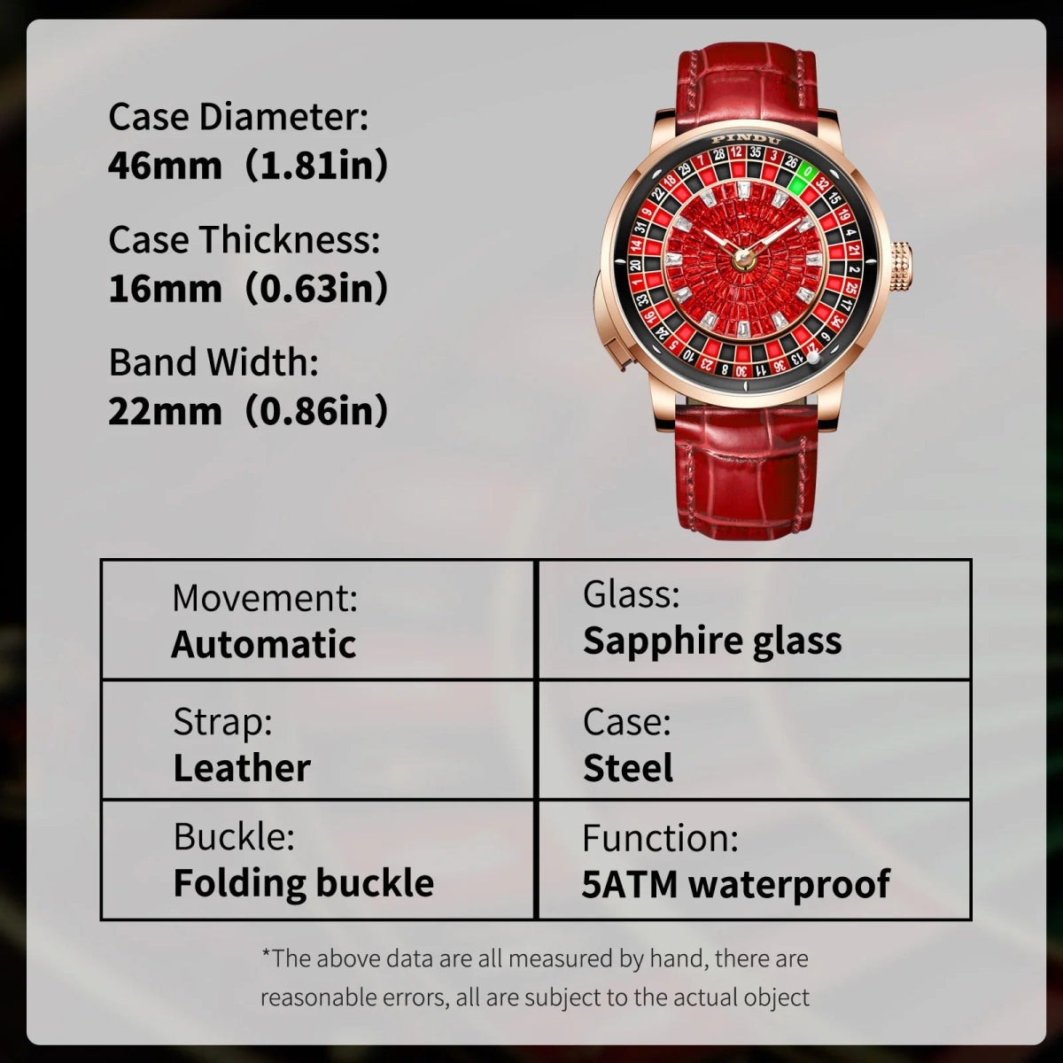 Crimson Diamond-Accent Rotating Dial Automatic