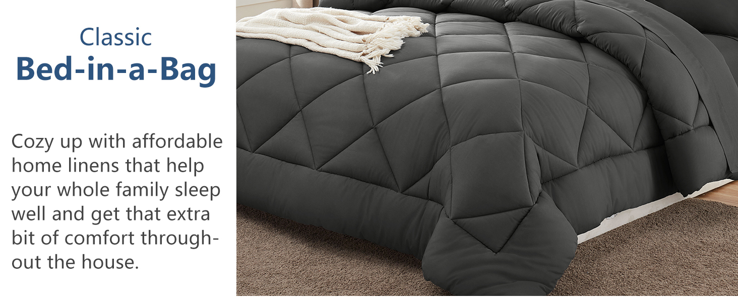 Amazon Basics Sheet Set Cationic Microfiber 4-Piece Bedding Set, Wrinkle Free and Easy Fit, Easy Care Bedding with 1 Deep Pocket Fitted Sheet, 1 Flat Sheet, and 2 Pillowcases, Queen, Gray