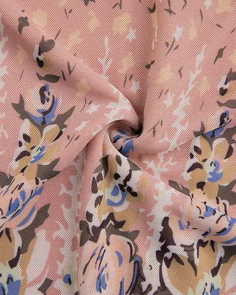 Women's 3/4 Sleeve Tunic Tops Casual Loose Fit Floral Blouses Mesh Pleated Layered Shirt