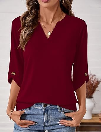 Women's short-sleeved cute summer shirt, round neck, formal and casual T-shirt, workwear, S-2XL sizes.