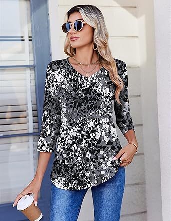 Women's short-sleeved cute summer shirt, round neck, formal and casual T-shirt, workwear, S-2XL sizes.