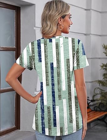 Women's short-sleeved cute summer shirt, round neck, formal and casual T-shirt, workwear, S-2XL sizes.