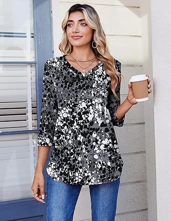 Women's short-sleeved cute summer shirt, round neck, formal and casual T-shirt, workwear, S-2XL sizes.
