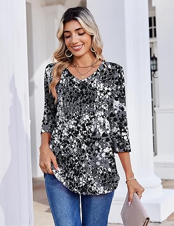 Women's short-sleeved cute summer shirt, round neck, formal and casual T-shirt, workwear, S-2XL sizes.