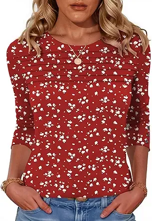 Women's short-sleeved cute summer shirt, round neck, formal and casual T-shirt, workwear, S-2XL sizes.