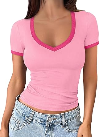 Women's short-sleeved cute summer shirt, round neck, formal and casual T-shirt, workwear, S-2XL sizes.