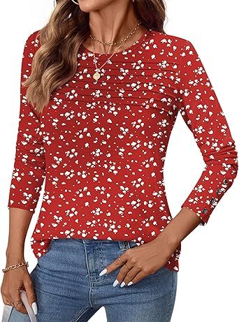 Women's short-sleeved cute summer shirt, round neck, formal and casual T-shirt, workwear, S-2XL sizes.