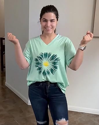 Women's Graphic Tees Casual Summer Funny Dragonfly Printed Short Sleeve Cute T Shirts Tops