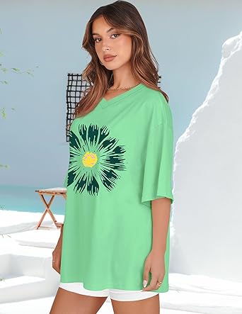 Women's Graphic Tees Casual Summer Funny Dragonfly Printed Short Sleeve Cute T Shirts Tops