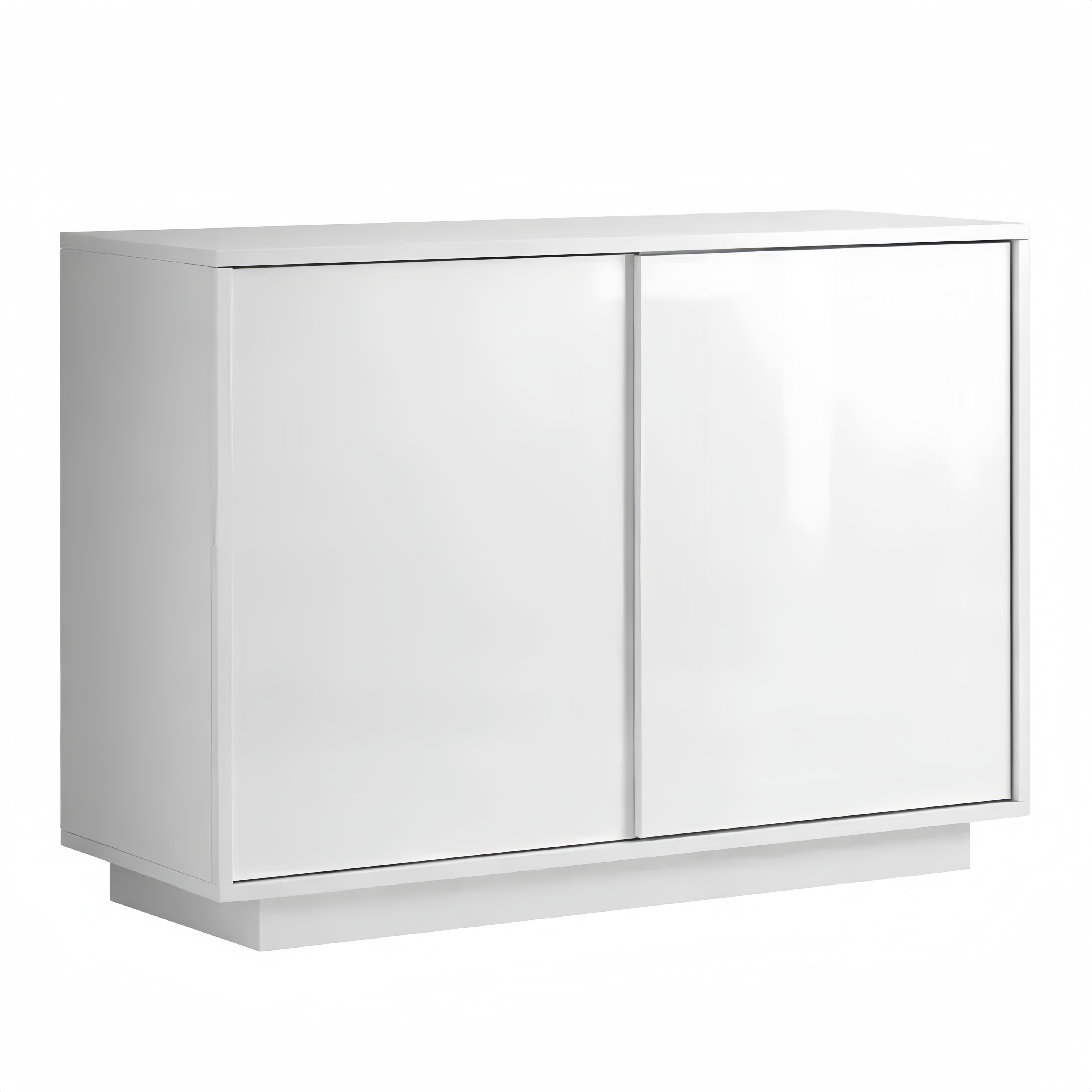 Mobile Contenitore con 2 Ante per Bagno, Soggiorno o Ingresso – Design Moderno Bianco Laccato Lucido