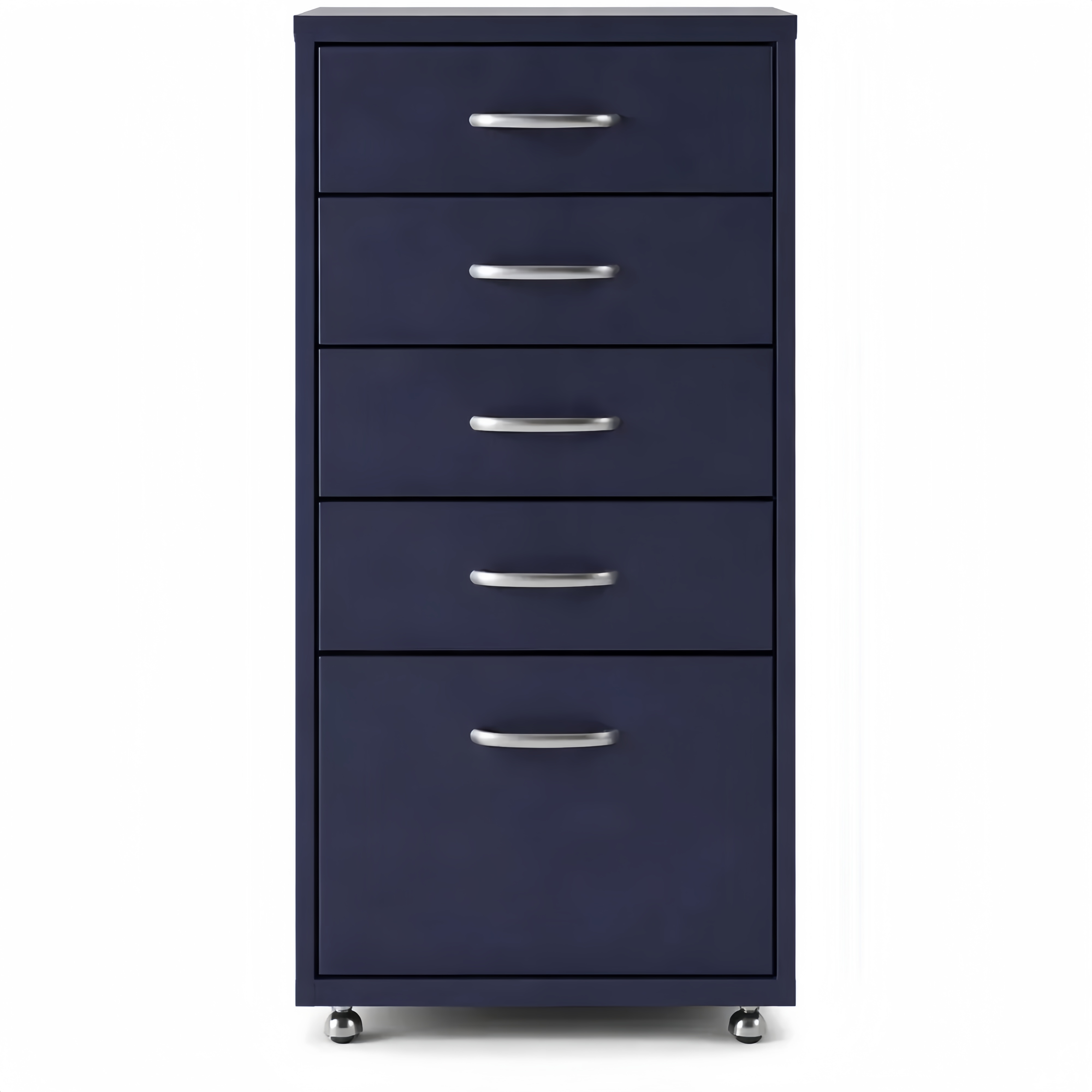 Cassettiera a 6 cassetti in metallo su ruote, grigio scuro