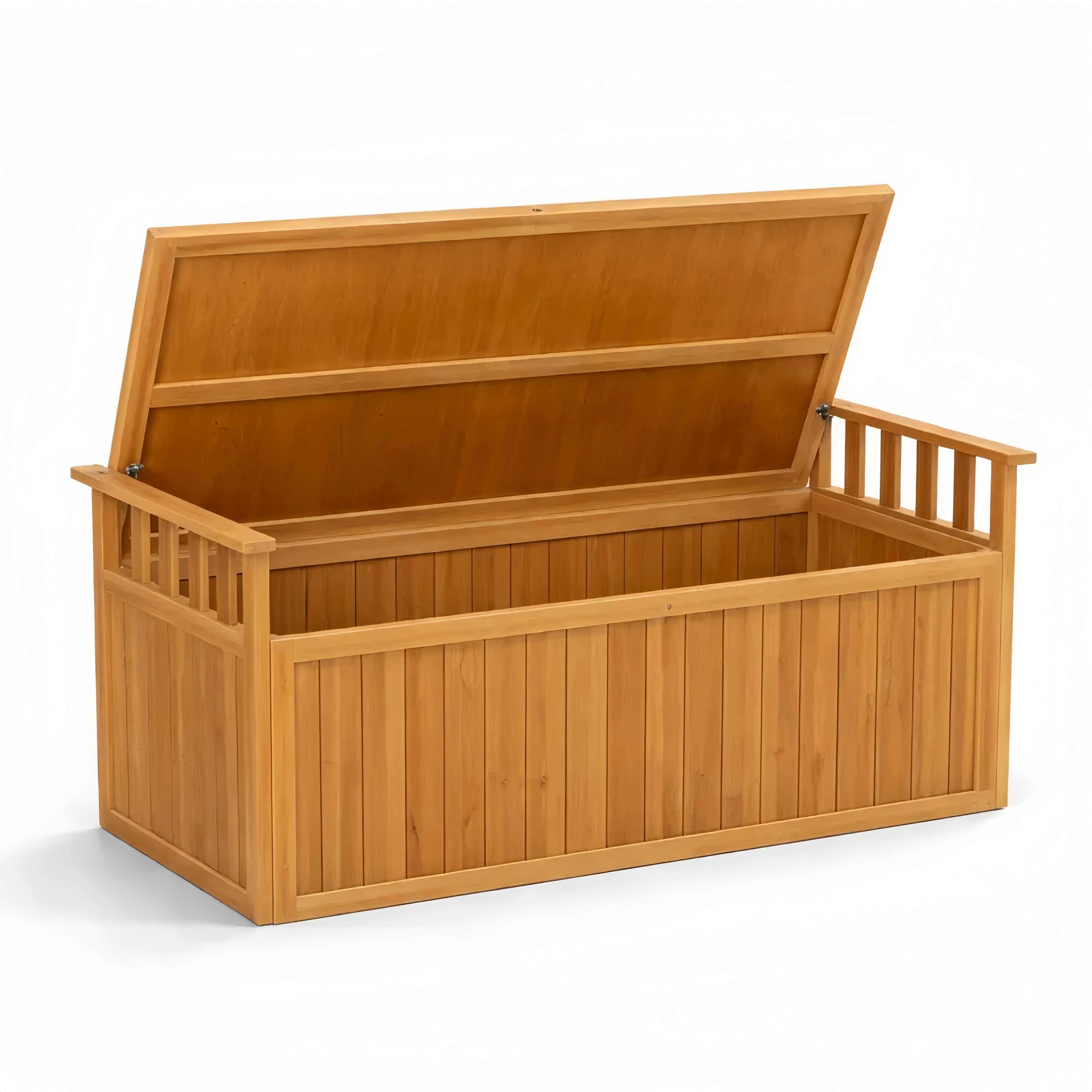 Cassapanca Impermeabile per Esterno 209L con Coperchio e Braccioli, Resistente alle Intemperie per Balcone e Terrazzo, 128x58x53 cm