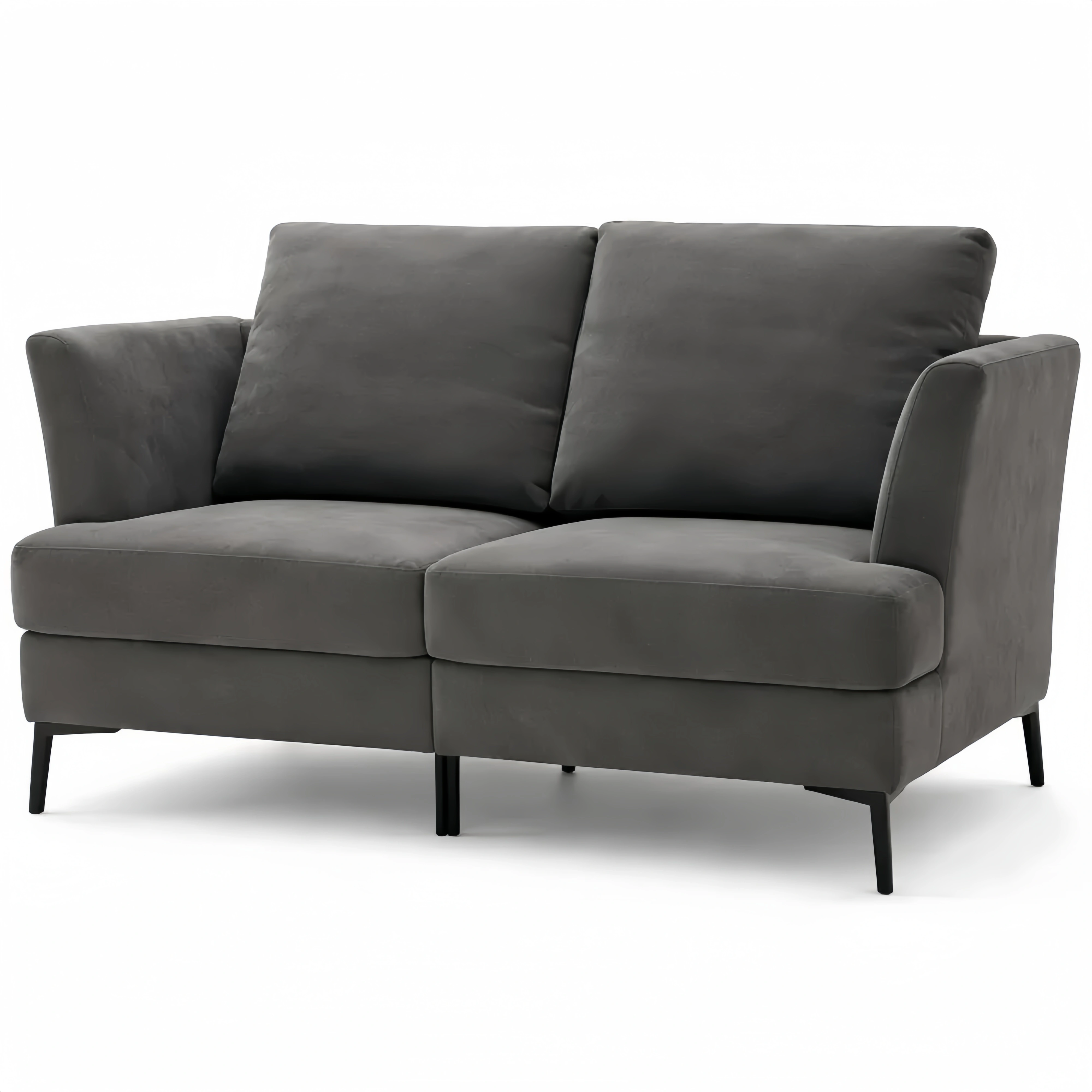 Divano Moderno a 2 Posti Imbottito con Braccioli Grigio