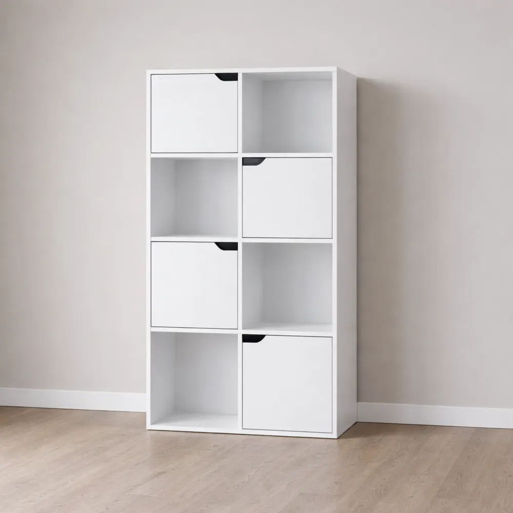 Étagère de Rangement 8 Compartiments avec Portes pour Intérieur