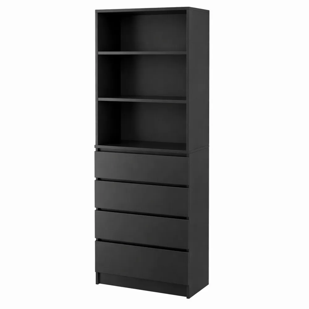 Armoire de Rangement en Bois avec Étagères et Tiroirs pour Salon ou Bureau