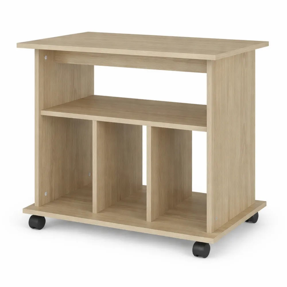 Caisson de Rangement Mobile sur Roulettes en Chêne Sonoma 60x45x60 cm