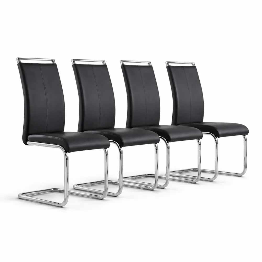 Ensemble de 4 chaises de salle à manger modernes en cuir synthétique