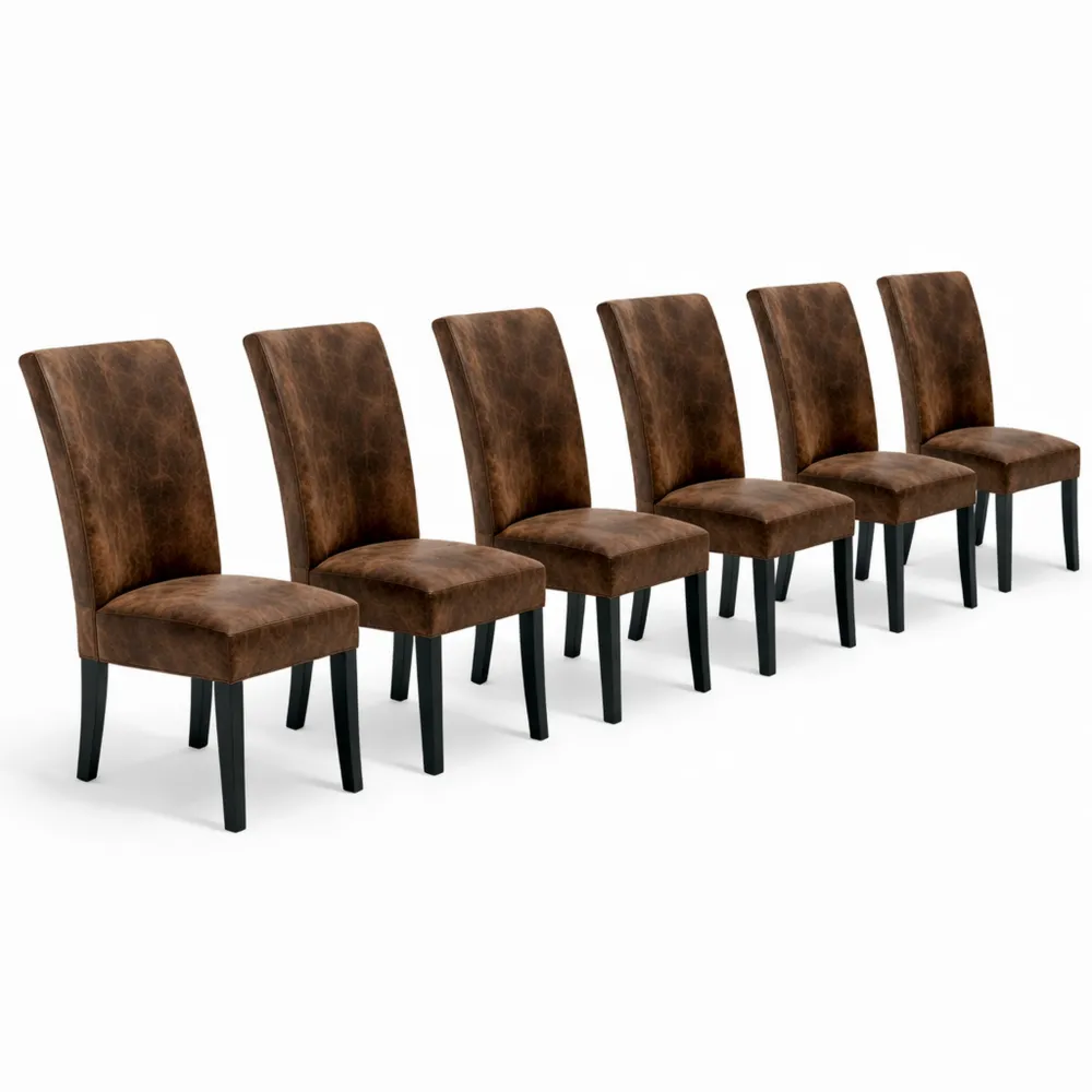 Ensemble de 6 chaises ergonomiques design en similicuir pour salle à manger