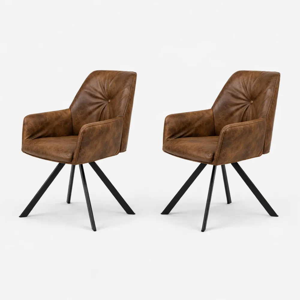 Lot de 2 chaises pivotantes vintage pour salle à manger