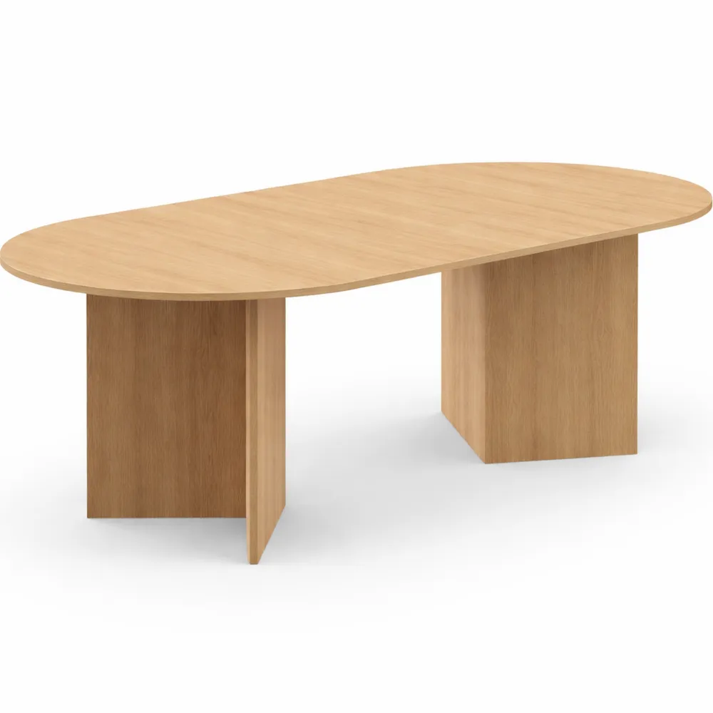 Table à Manger Extensible Ovale en Bois 6-10 Personnes