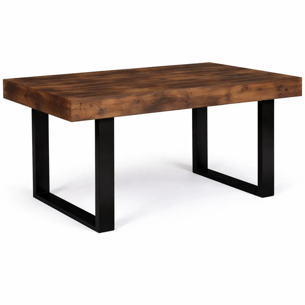 Table à manger rectangulaire 6 places bois vieilli 160 cm