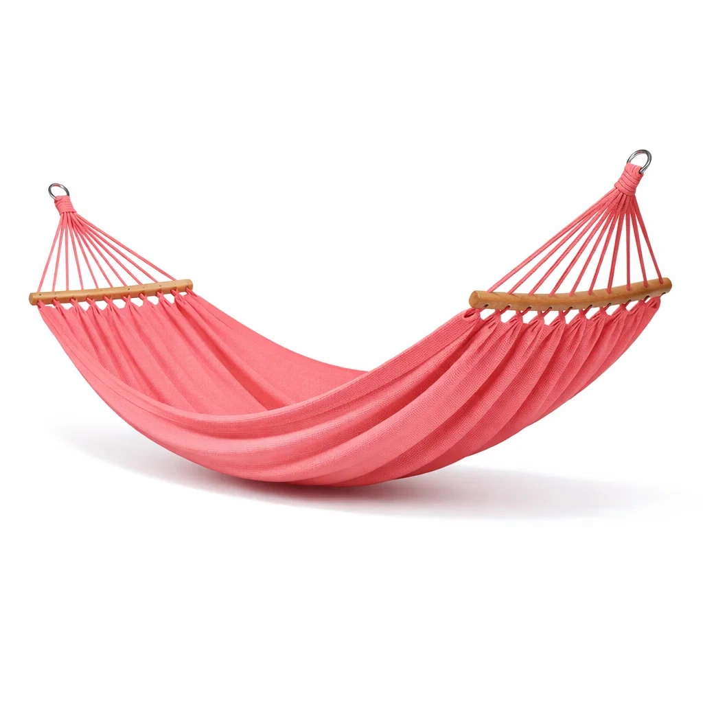 Hängematte baumwolle rosa mit holzstäben 200x150 cm-dwellvelvet