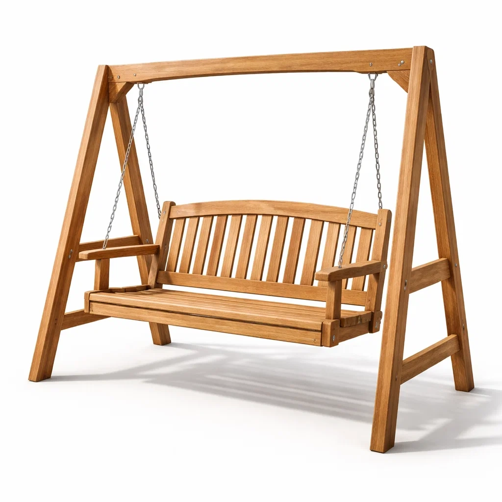 Hollywoodschaukel eiche mit ketten natur 200x150x180 cm-dwellvelvet