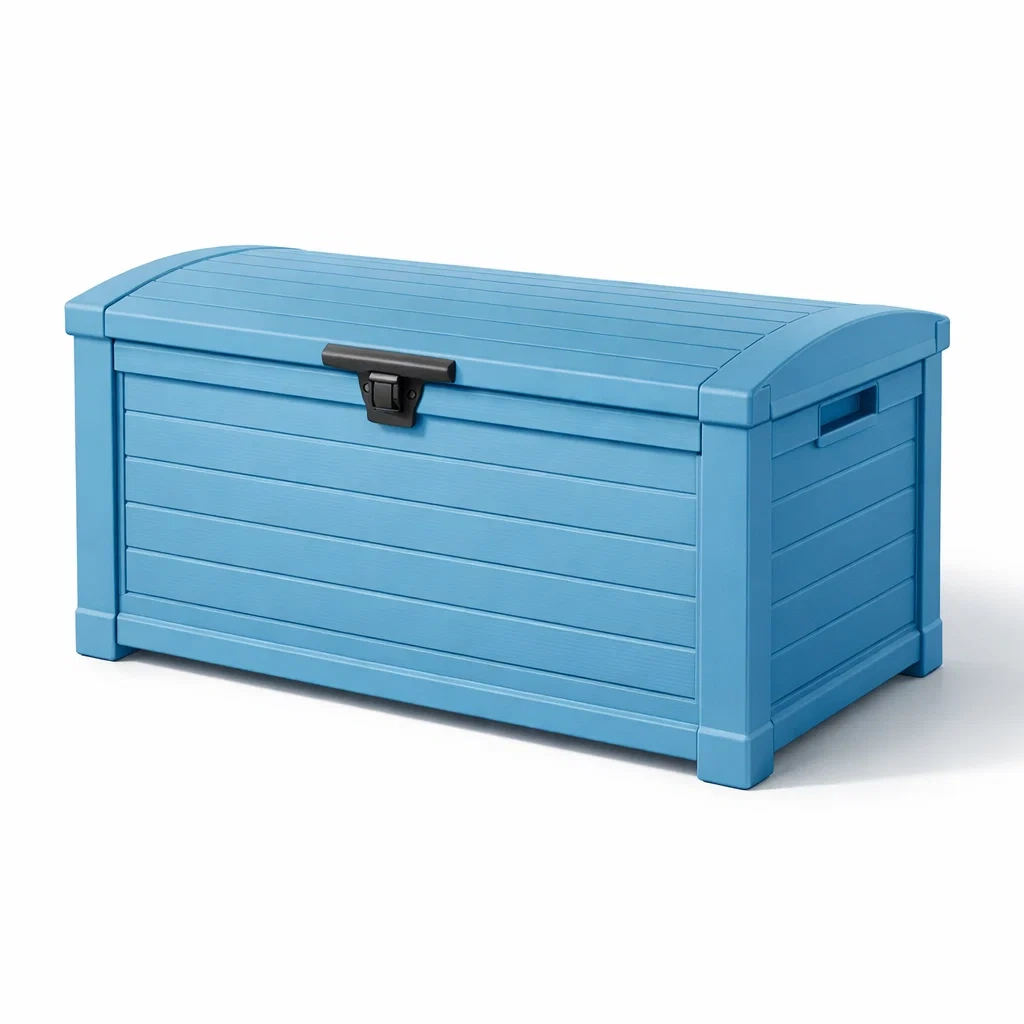 Gartenaufbewahrungsbox aus polypropylen blau 120x56x63 cm-dwellvelvet
