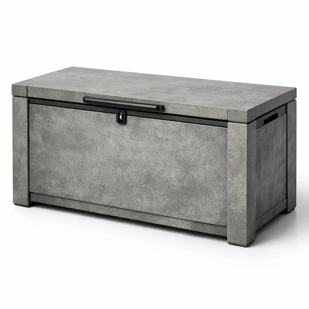 Gartenaufbewahrungsbox aus polypropylen rechteckig grau-dwellvelvet