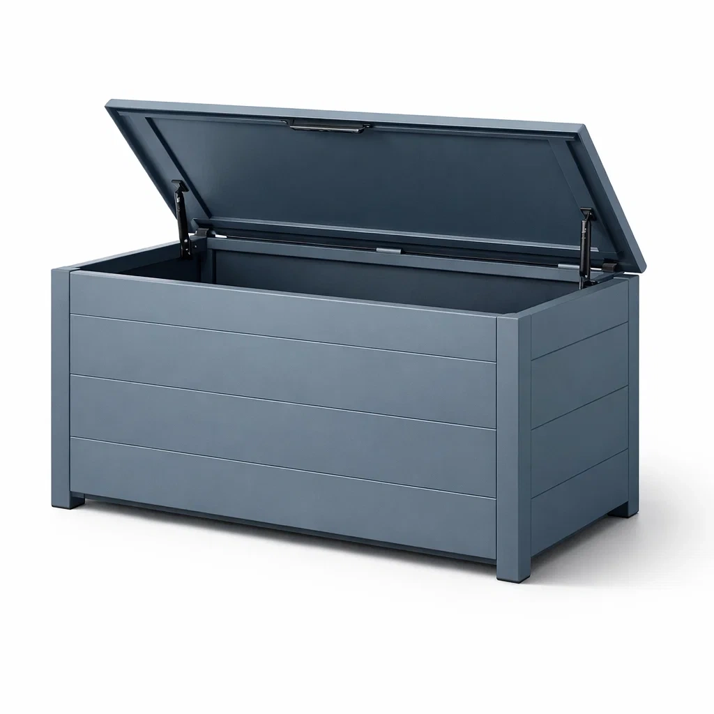 Gartenaufbewahrungsbox aus polypropylen dunkelblau 145x82x86 cm-dwellvelvet