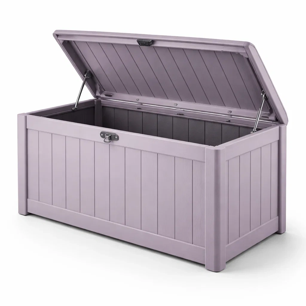 Gartenaufbewahrungsbox aus kunststoff lila 117x45x56 cm-dwellvelvet