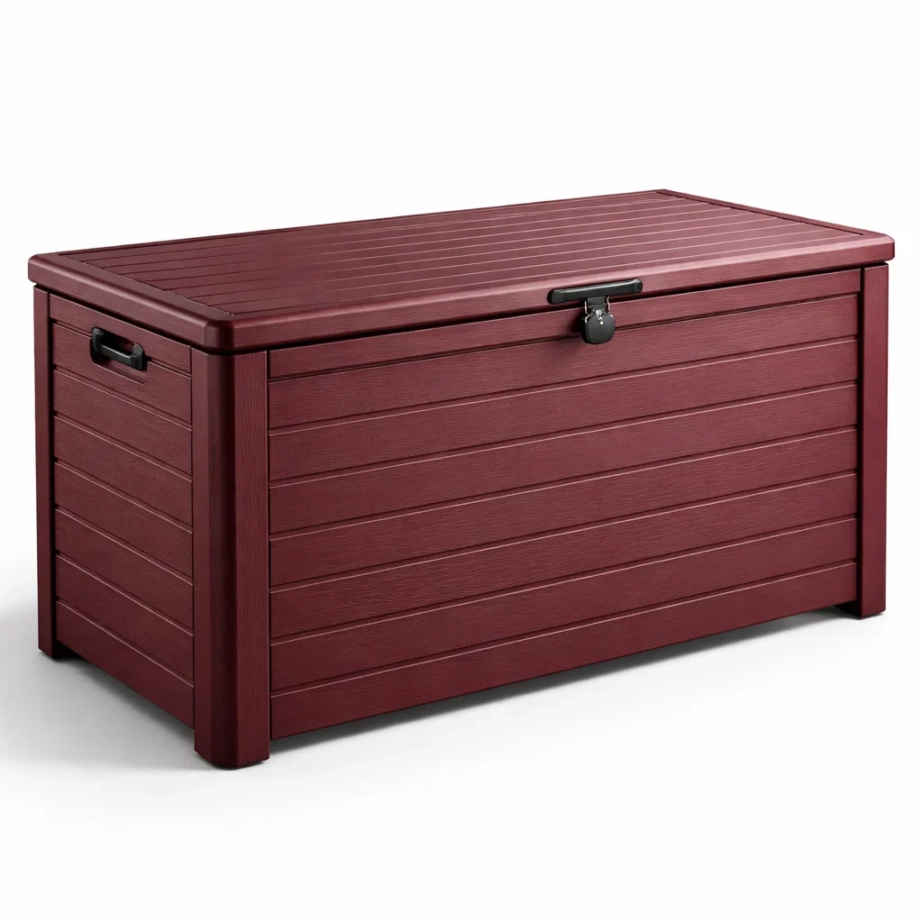 Gartenaufbewahrungsbox aus kunststoff rot 120x60x60 cm-dwellvelvet