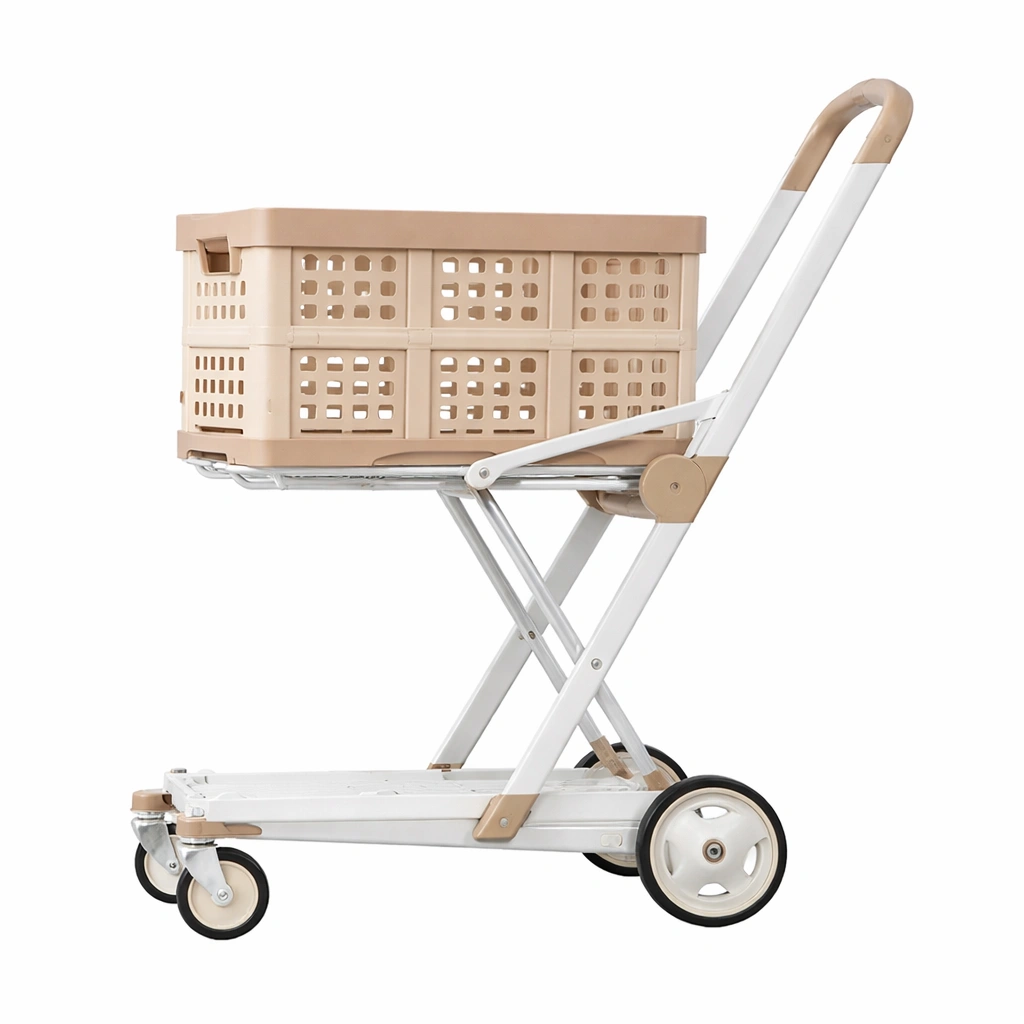 Chariot pliable panier plastique transport course-Rovtrix